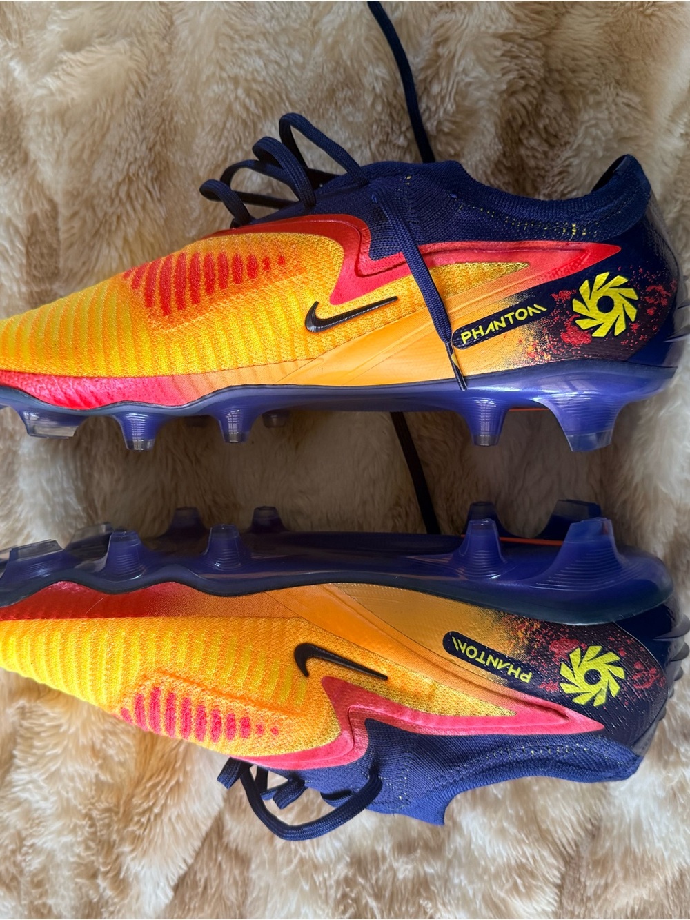Nike Phantom FG Soccer Cleats - Yellow, Orange, Purple
